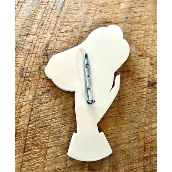 Bessie's Special Hot Dog Brooch | Quirky Food Jewelry | Lipstick & Chrome - Picture 2 of 3